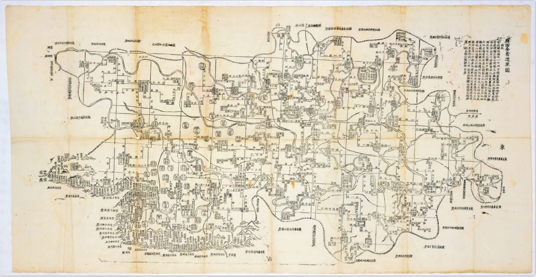清代广西全省城镇道路里程详图-滇史网