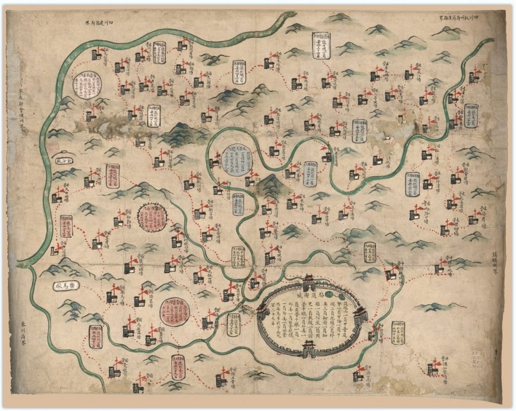 清代晚期云南昭通府全境军营汛塘布放地图（光绪34年）-滇史网